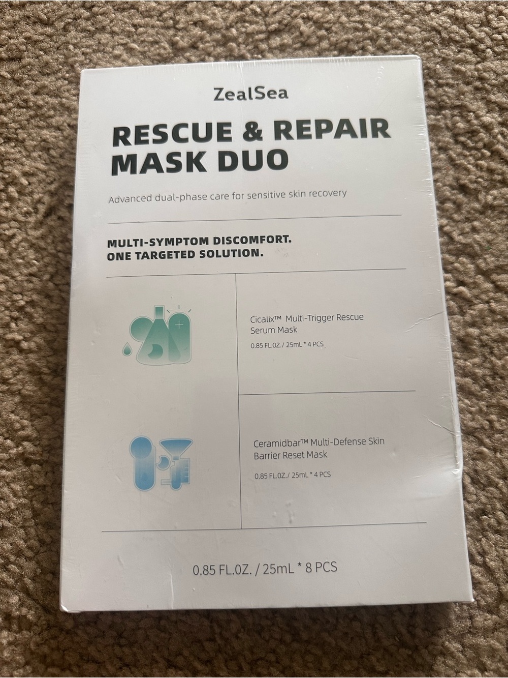 New ZealSea Rescue & Repair Mask Duo 8 Pieces New Sealed Cicalix Ceramidbar